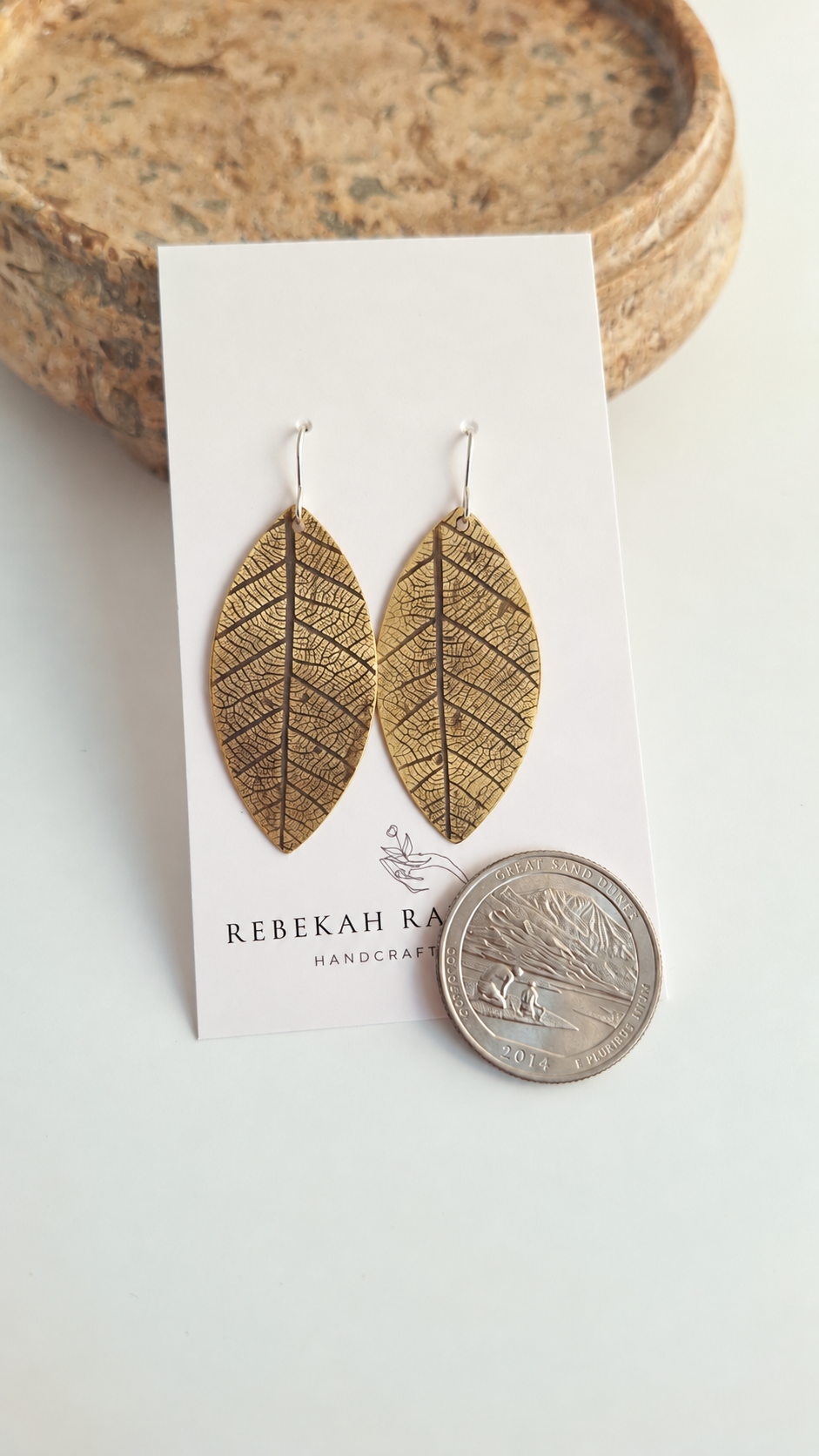 Pressed Leaf Earrings - Botanical Imprint