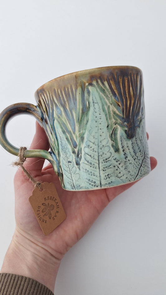 Hand-carved Fern Mug