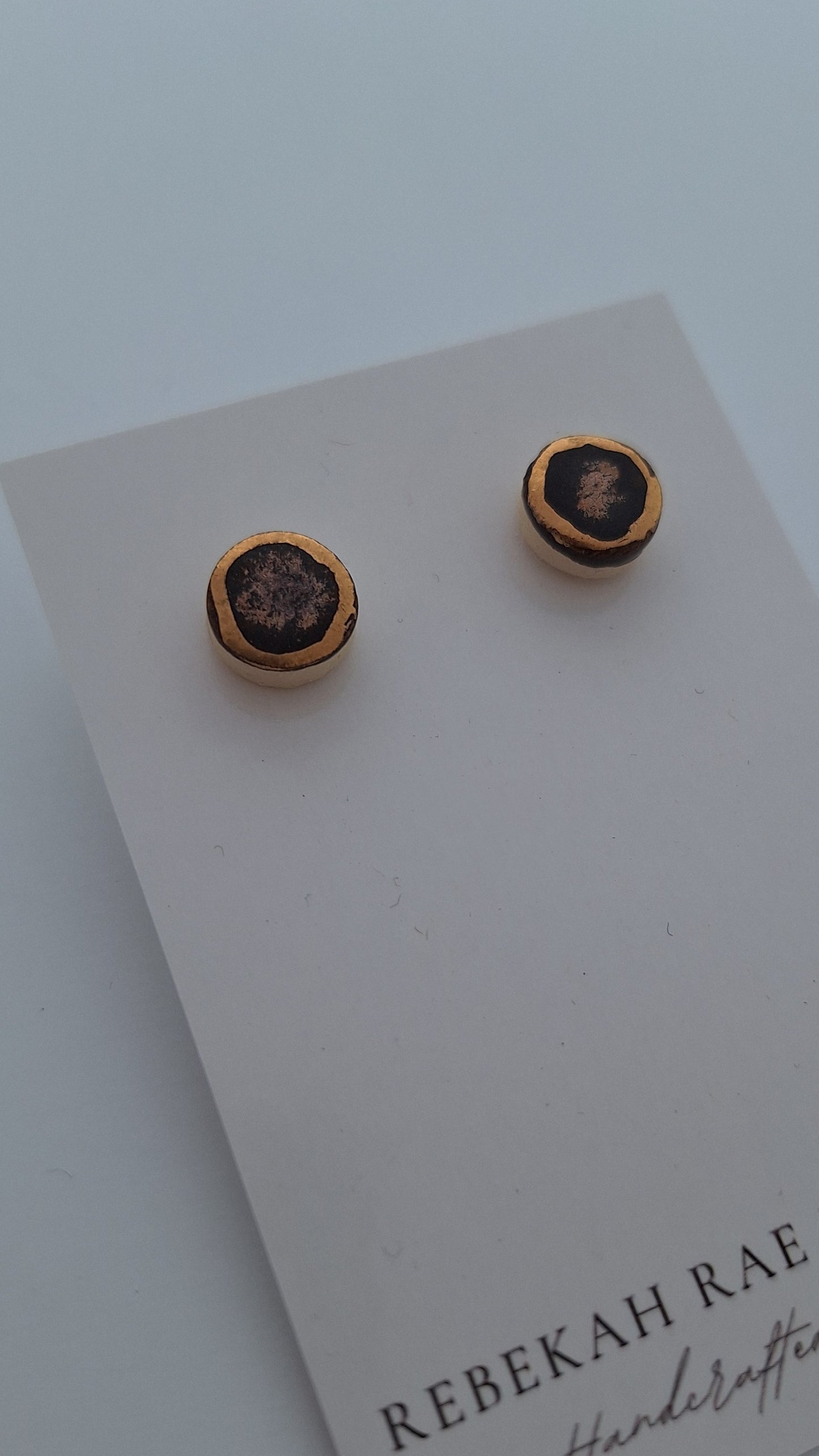 Porcelain Earrings - Gold posts