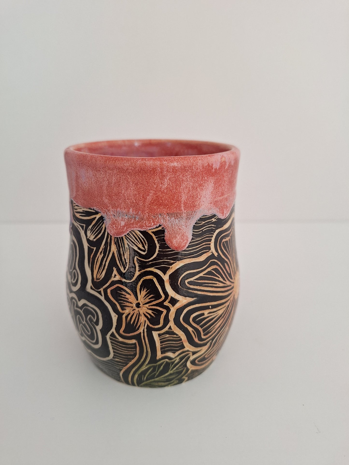 Hand -carved No Rain No Flowers Mug