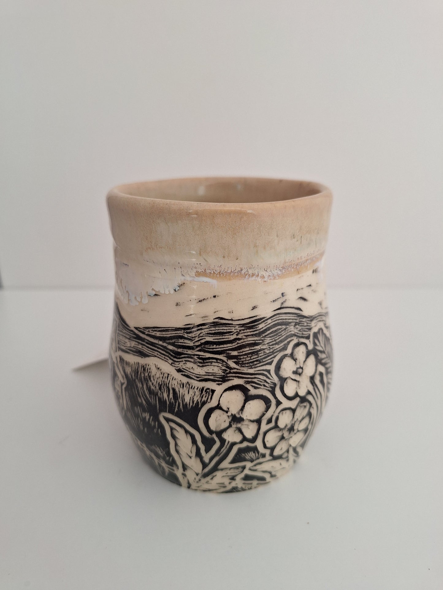 Hand-carved Country Cottage Mug