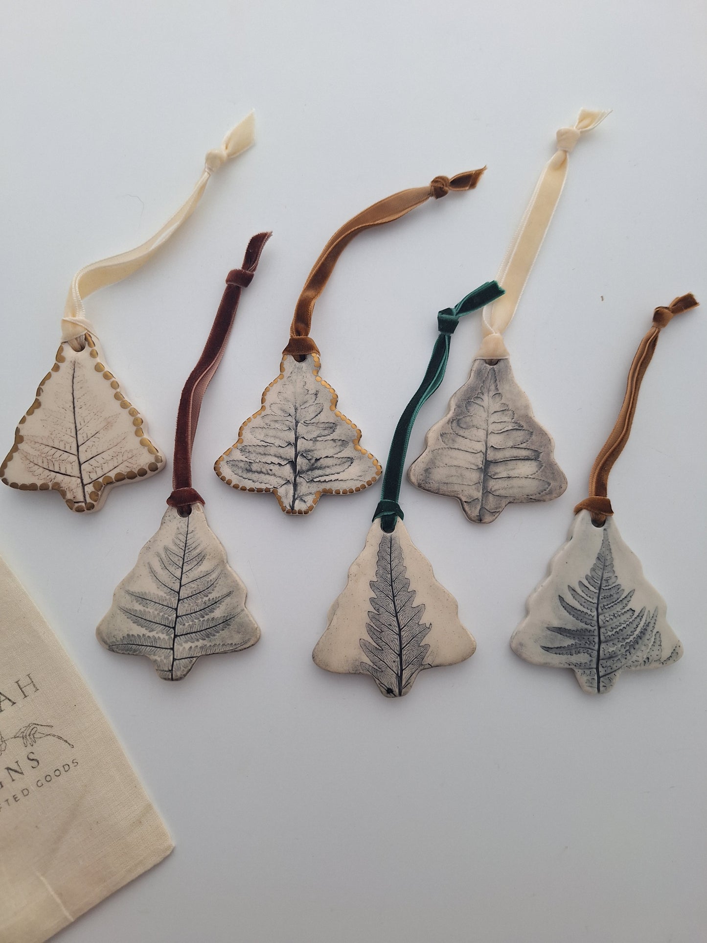 Fern Tree Ornaments - White