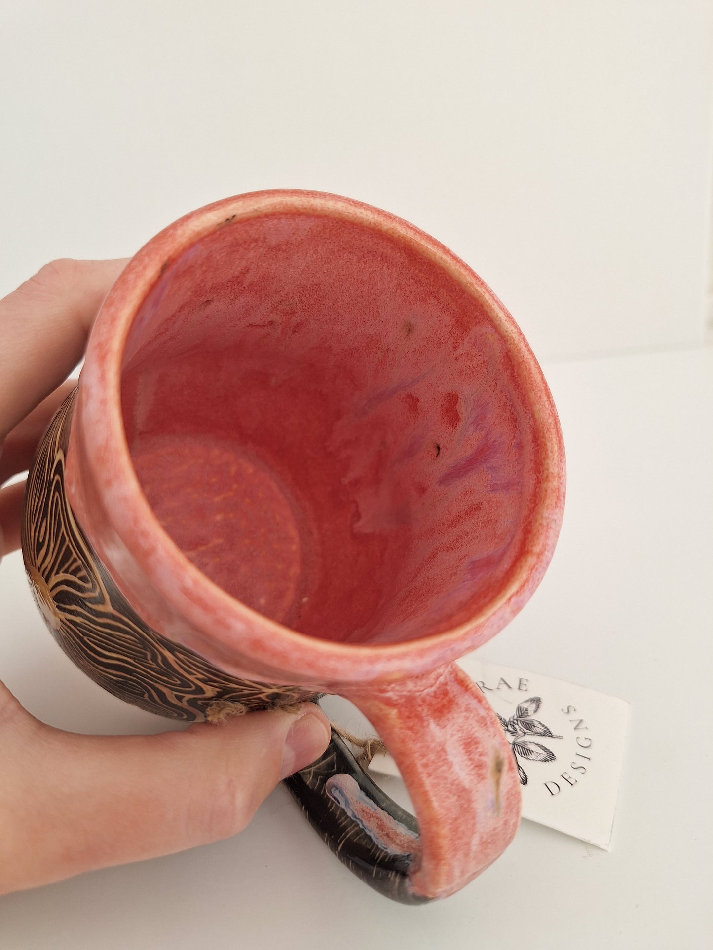Hand -carved No Rain No Flowers Mug
