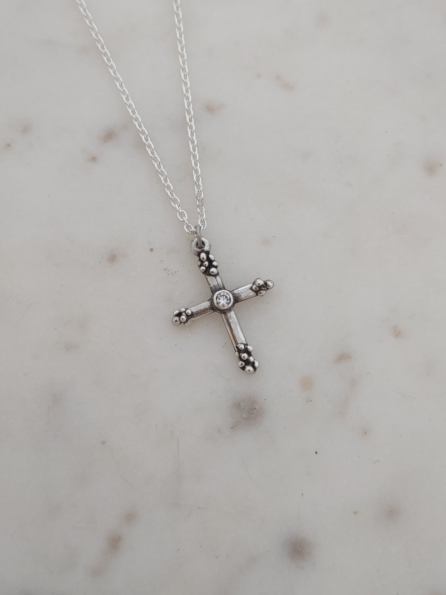 Pebble Cross Necklace