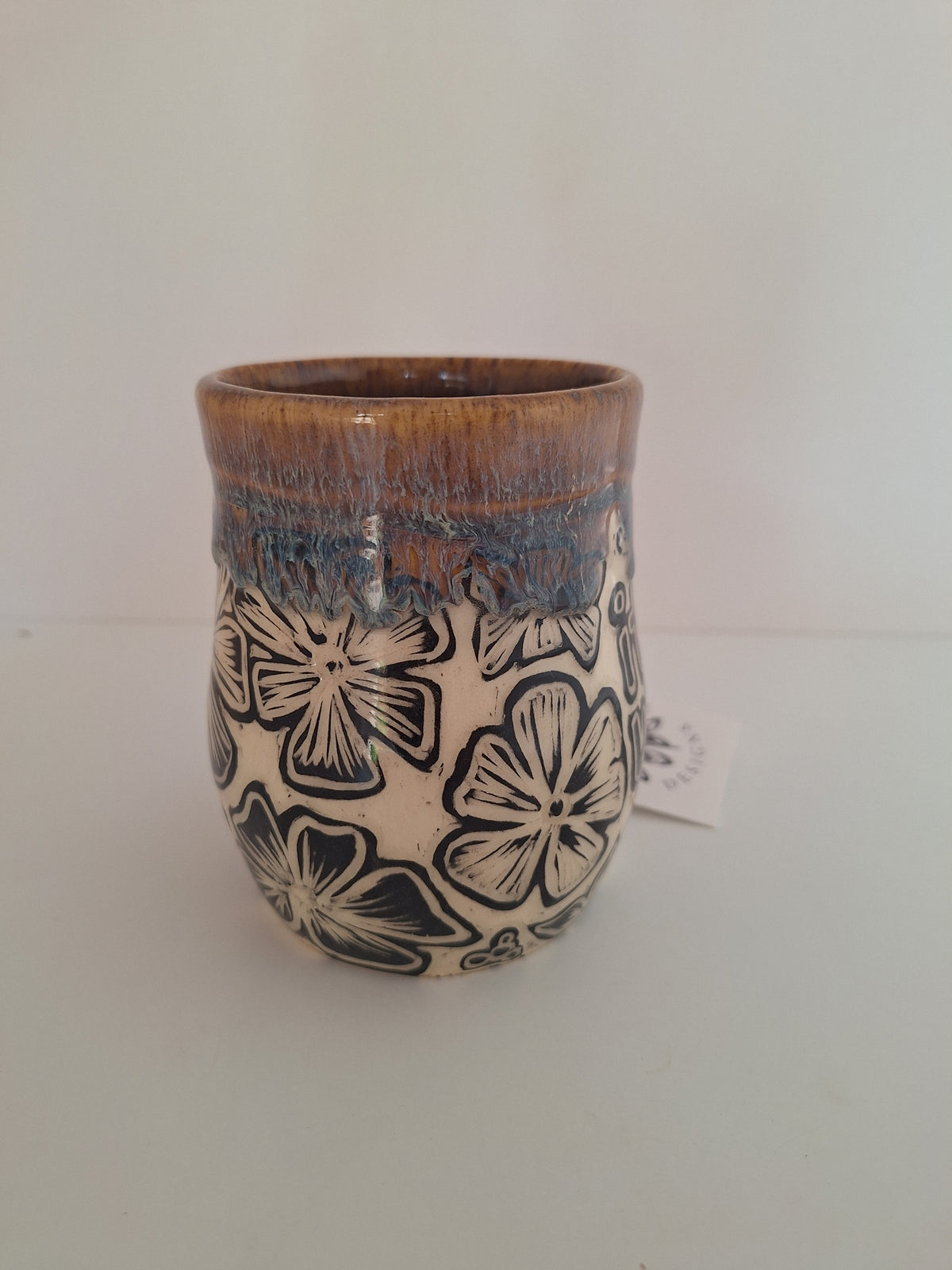 It Is What It Is Mug - Hand Carved Botanical Stoneware - Sgraffito