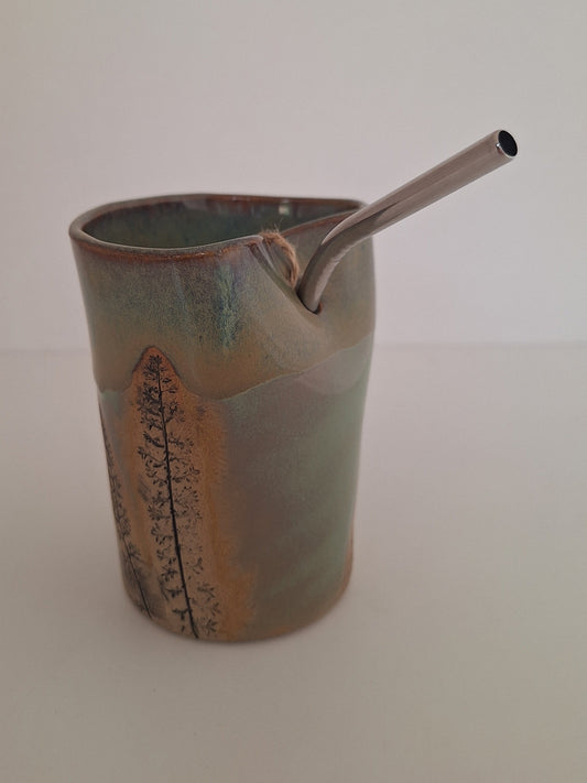 Cocktail Sipper - Botanical Imprint, yarrow - straw included