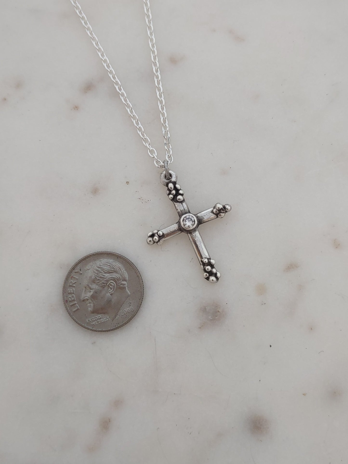 Pebble Cross Necklace