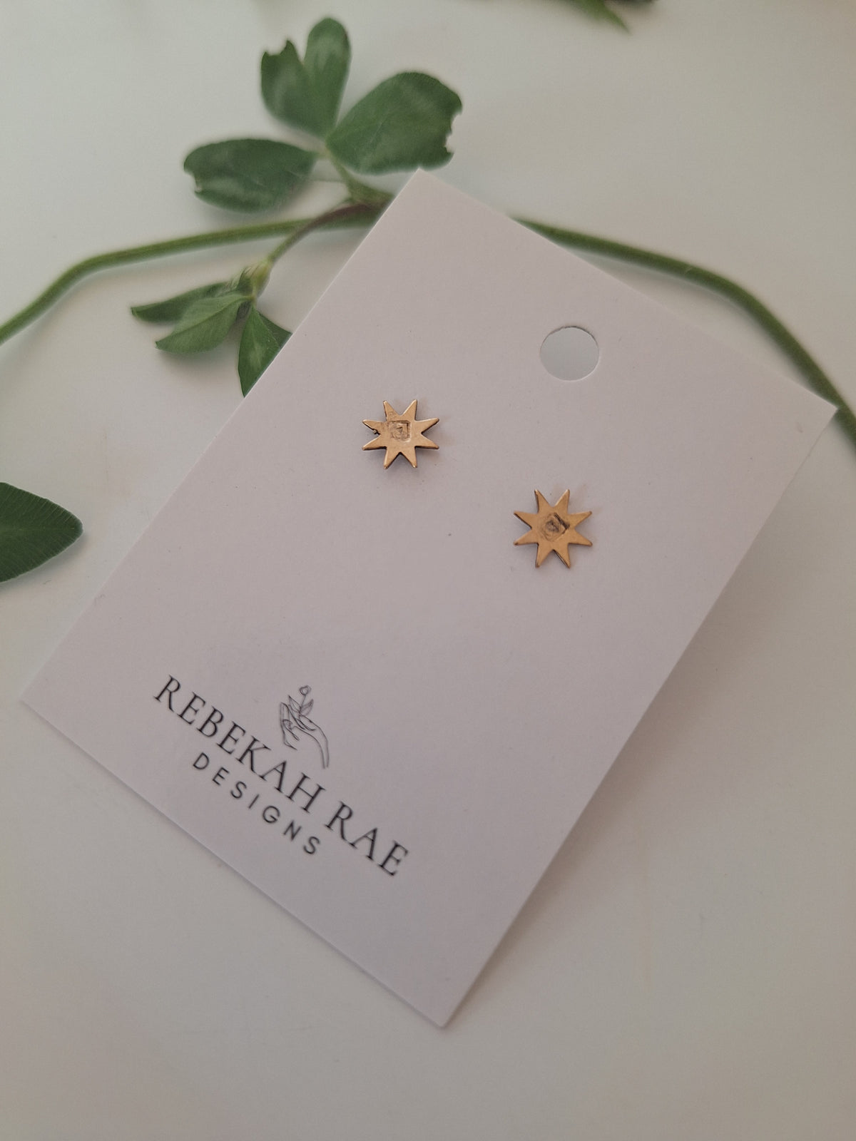 Gold Sawtooth Star Earrings