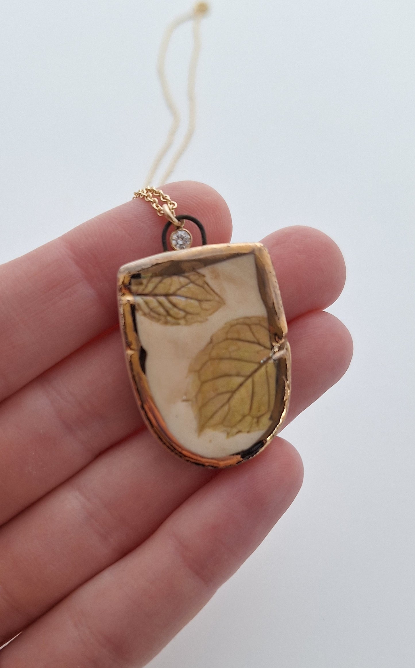 Mint Leaf Necklace - Ceramic