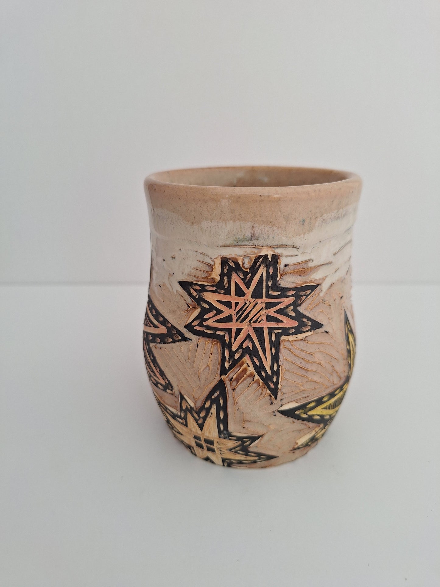 Hand-carved Sawtooth Star Mug