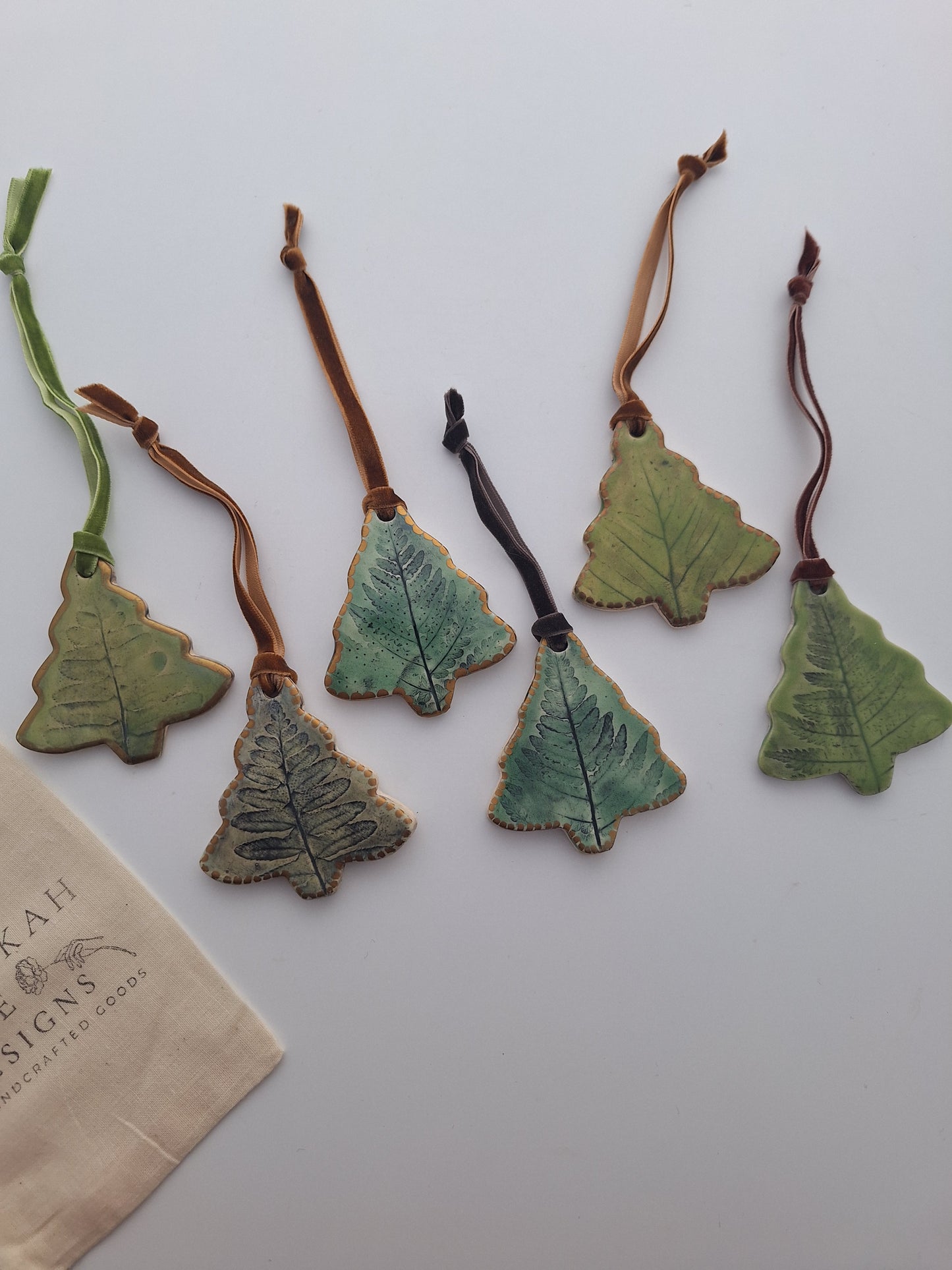 Fern Tree Ornaments - Green