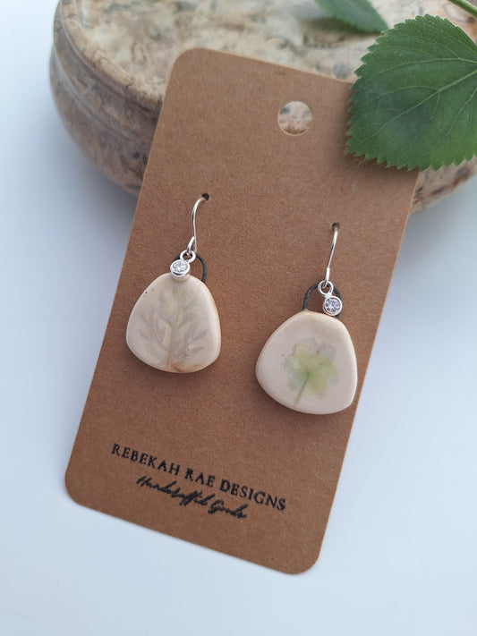 Wild Flora Ceramic Earrings - Sterling