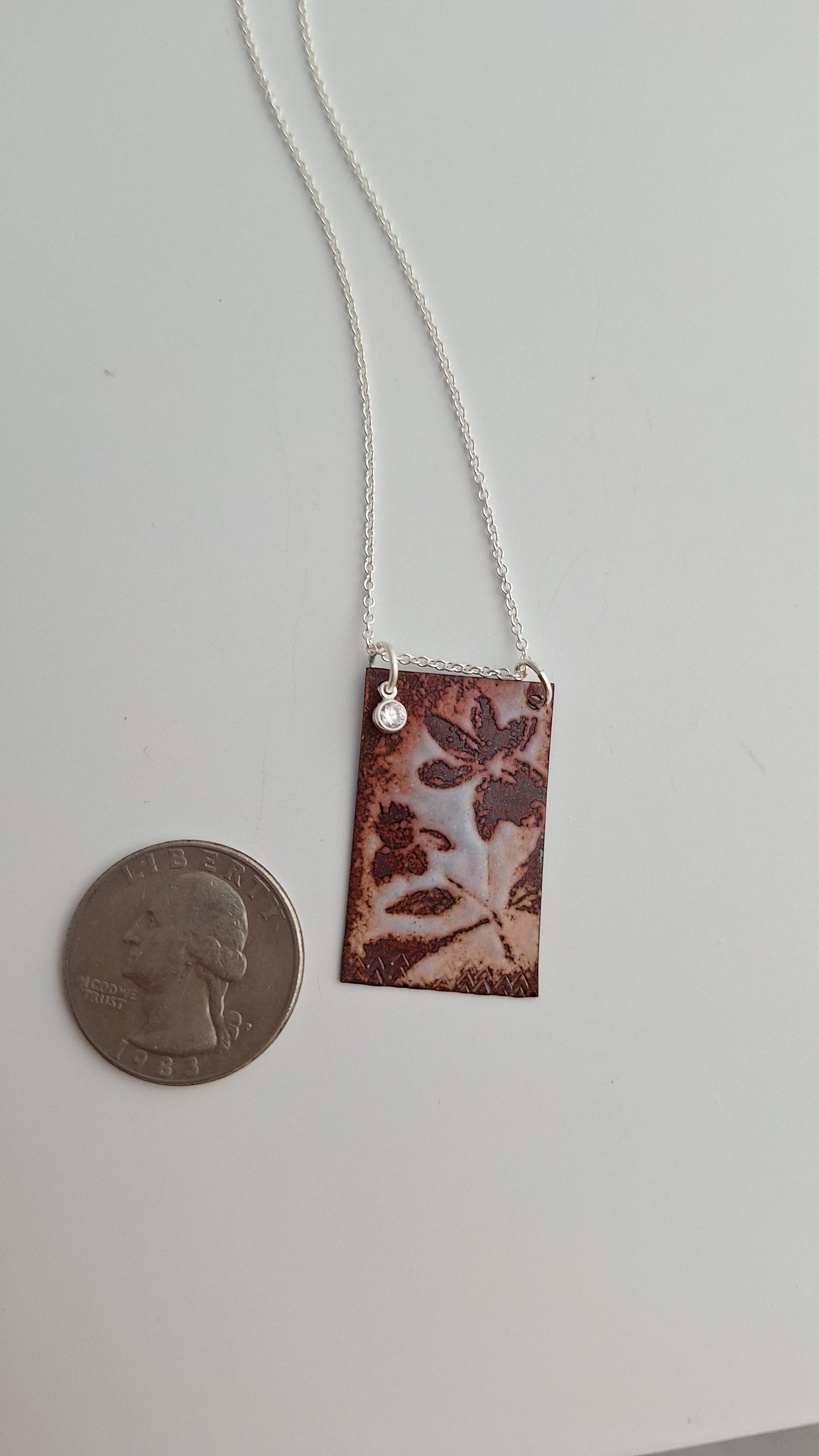 Patinaed Wood Anemone Necklace