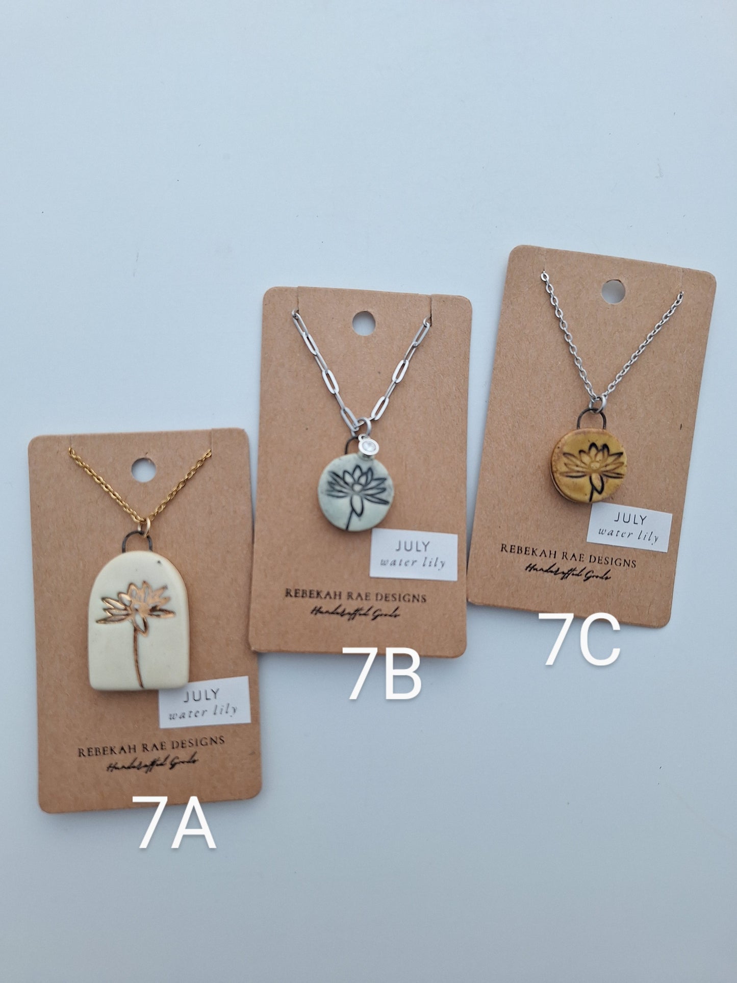 Birth Flower Ceramic Necklaces