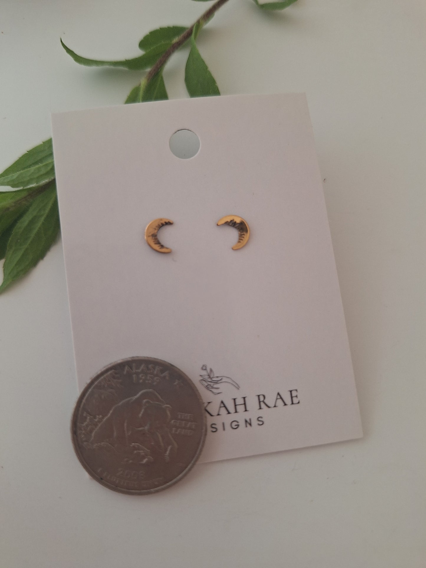 Gold Crescent Moon Earrings