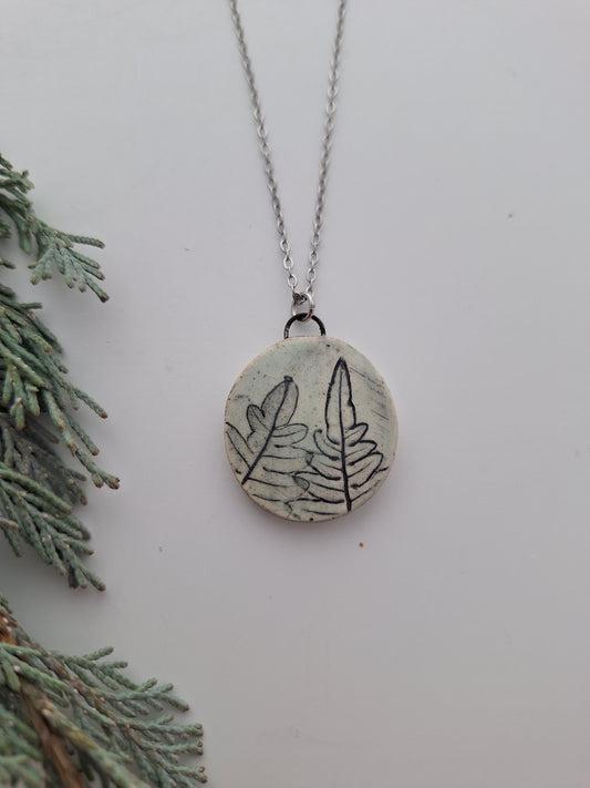 Wild fern Ceramic Necklace