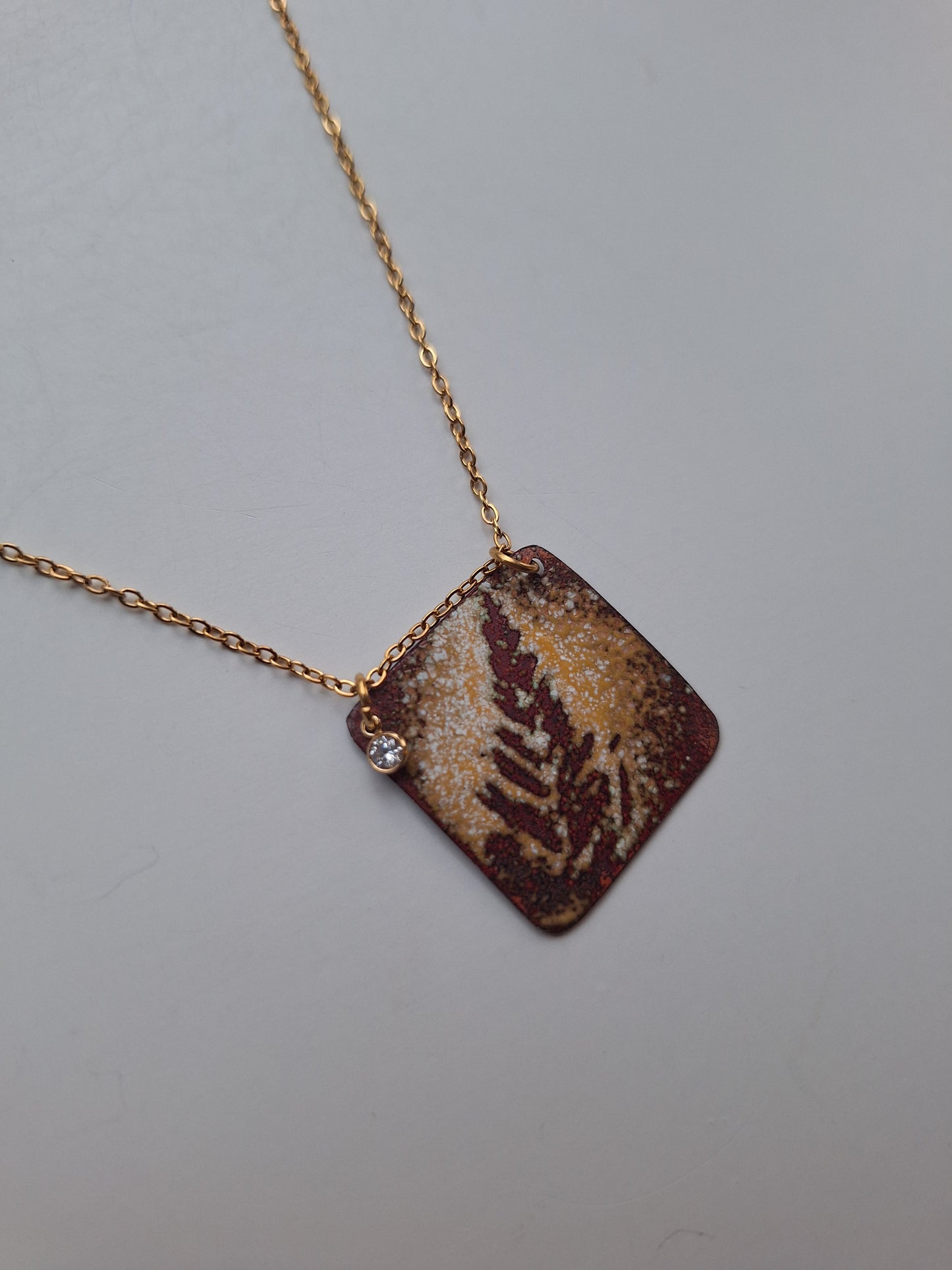 Earthy Fern Necklace, gold