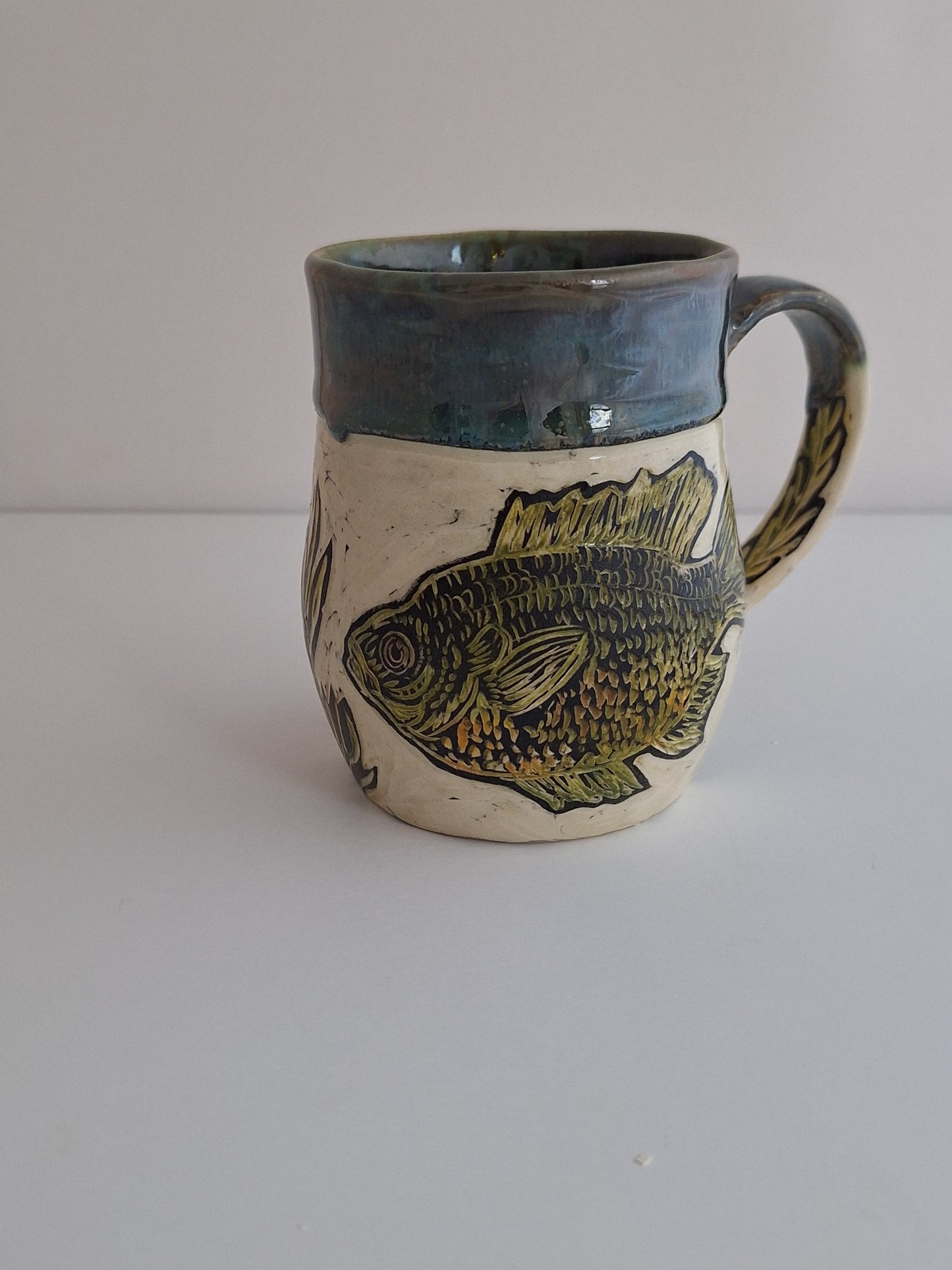 Hand-carved Fish Mug, color