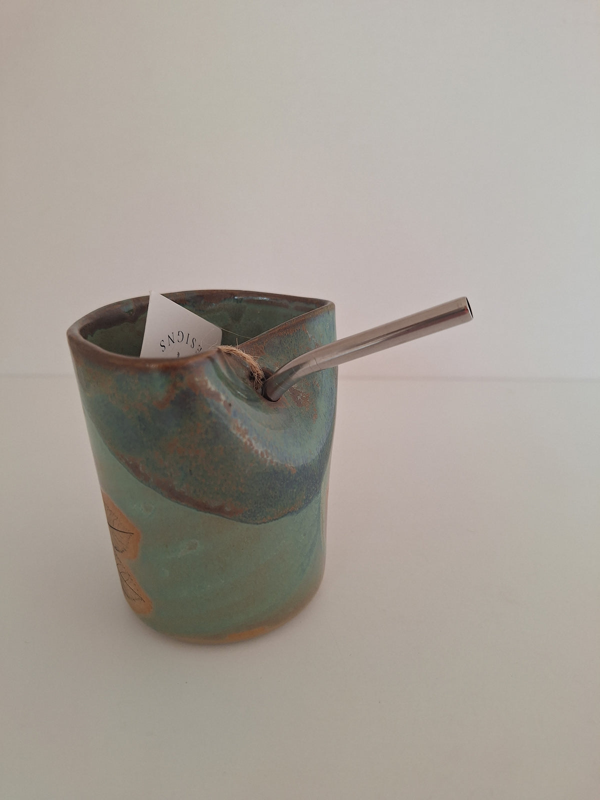 Cocktail Sipper - Botanical Imprint, multiflora rose - straw included