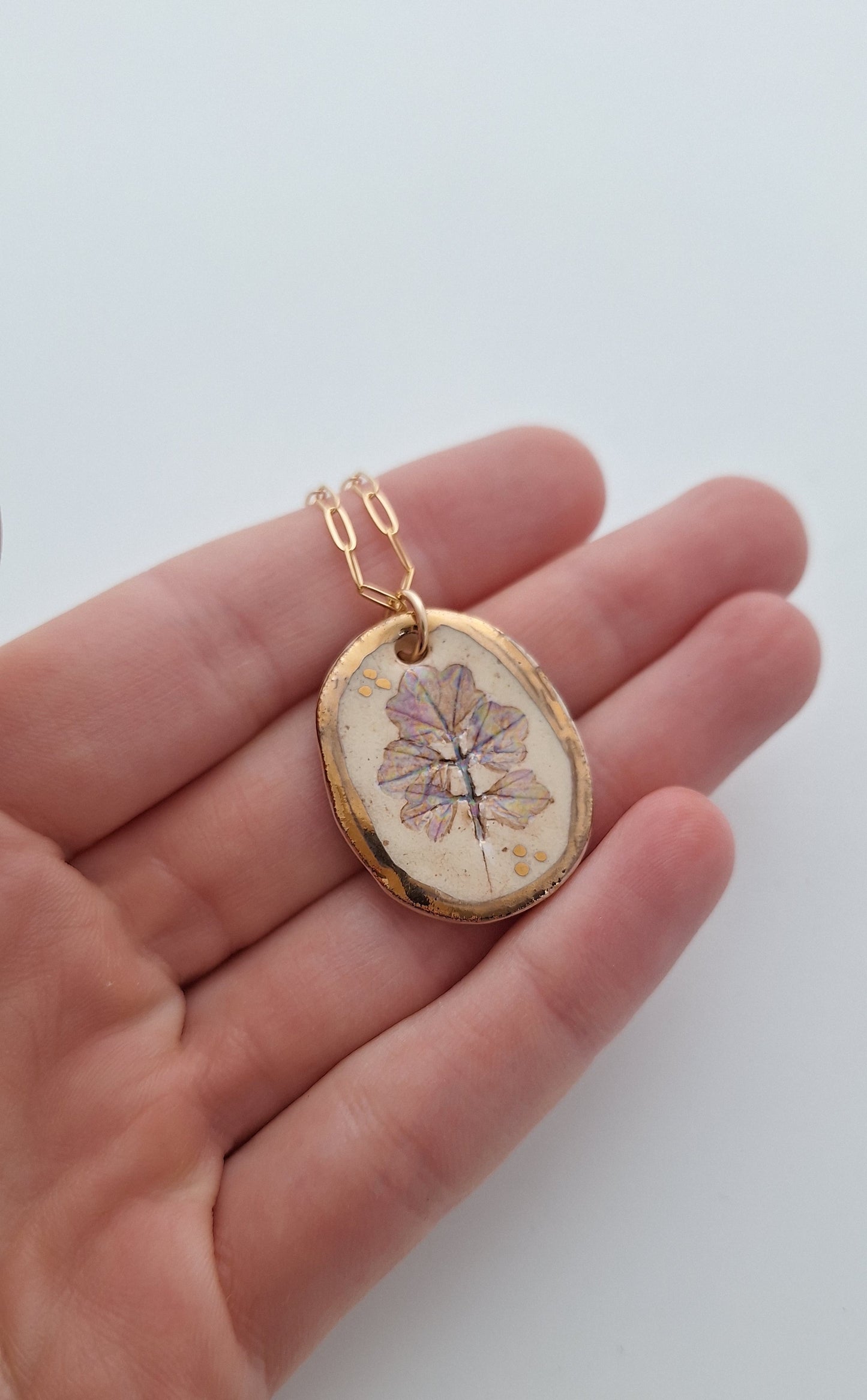 Bittercress Necklace - Ceramic - Gold