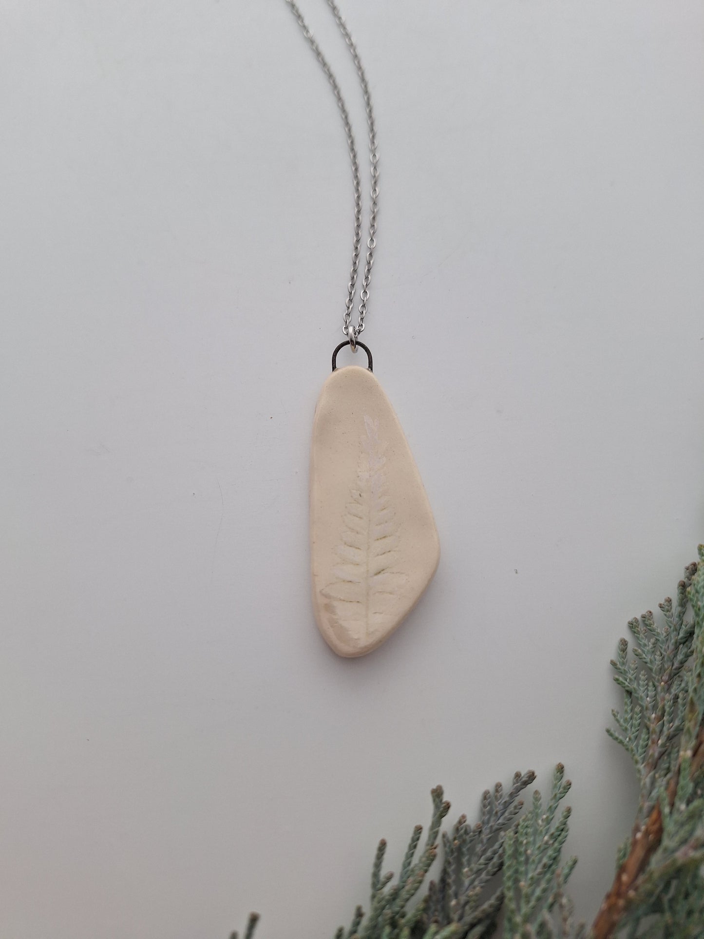 Wild fern Ceramic Necklace