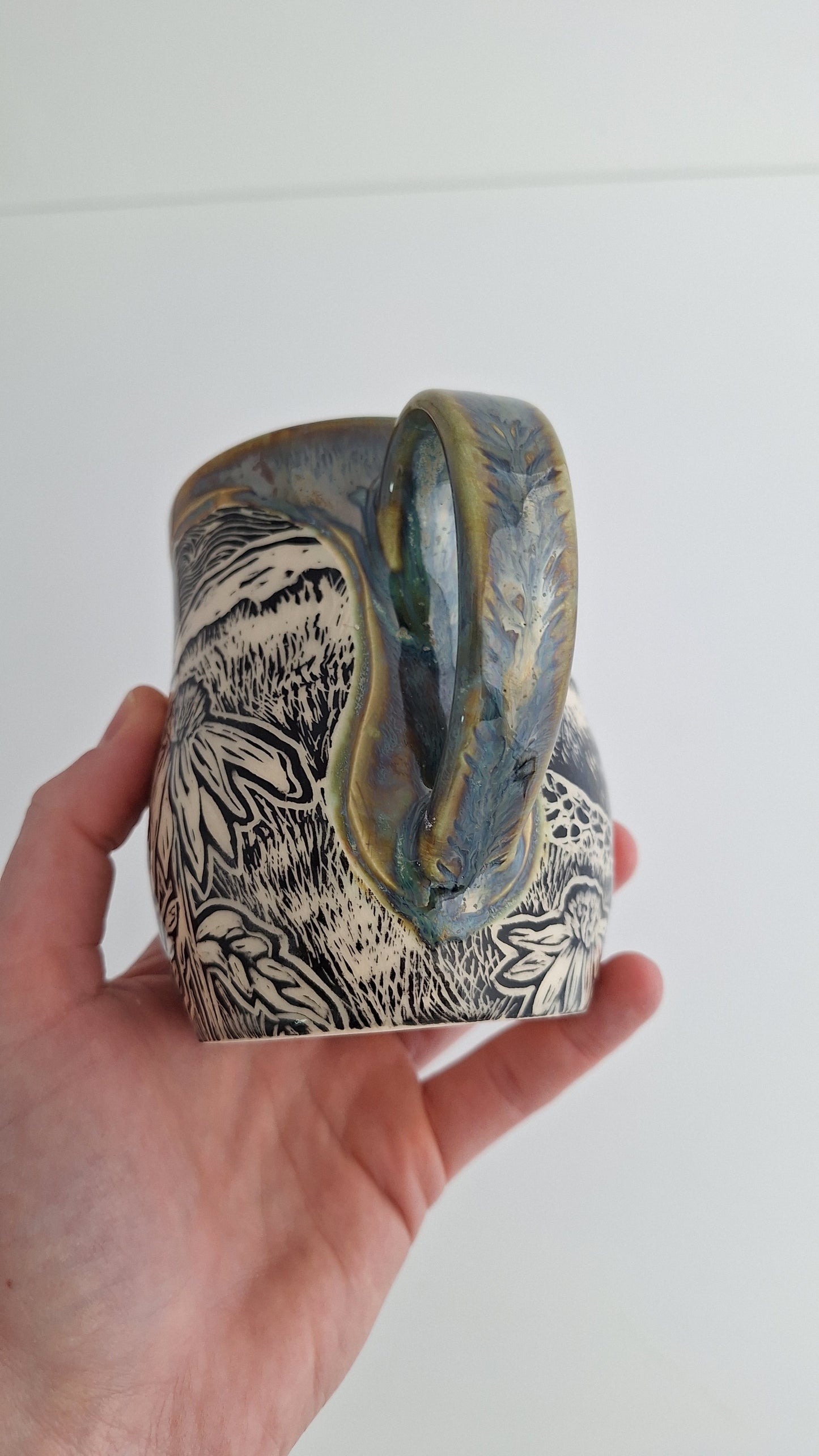 Hand-carved Farmhouse Mug