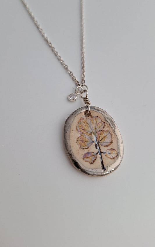 Bittercress Necklace - Ceramic - Silver