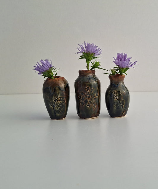 Tiny Vase Set - Green/brown