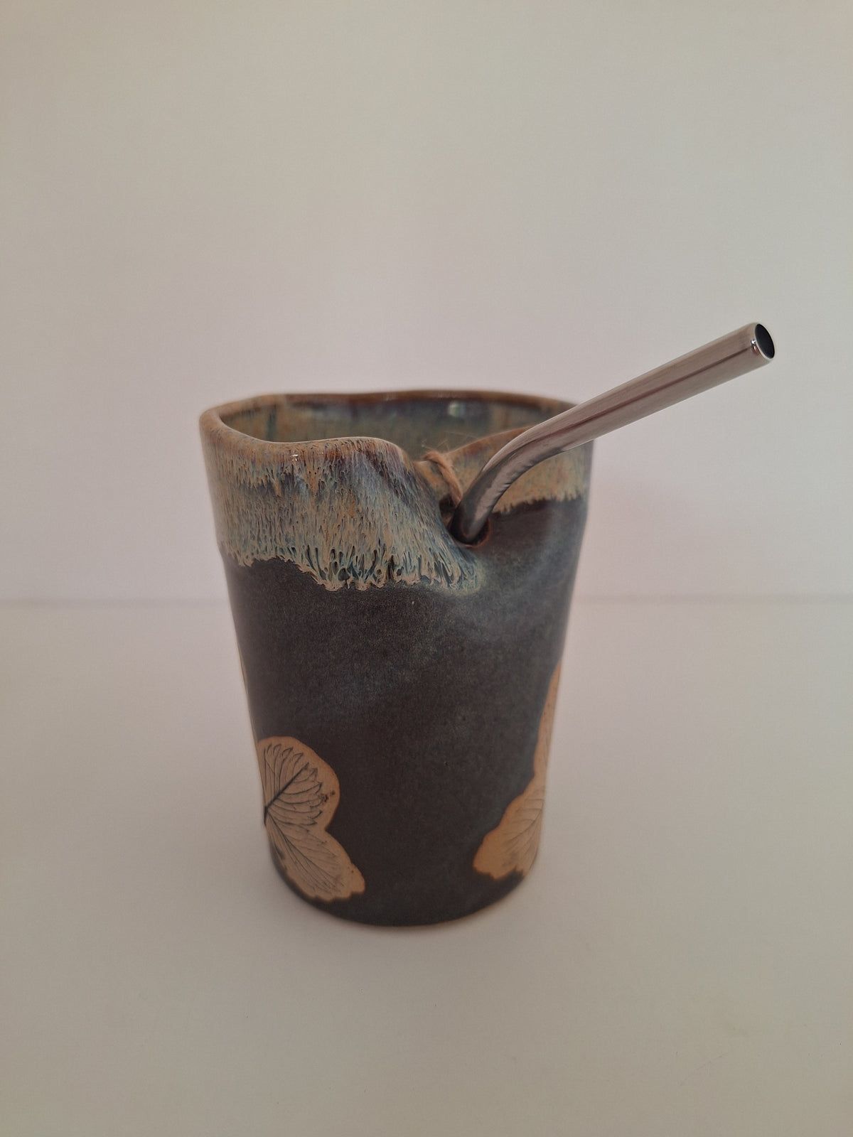 Cocktail Sipper - Botanical Imprint, wild strawberry- straw included