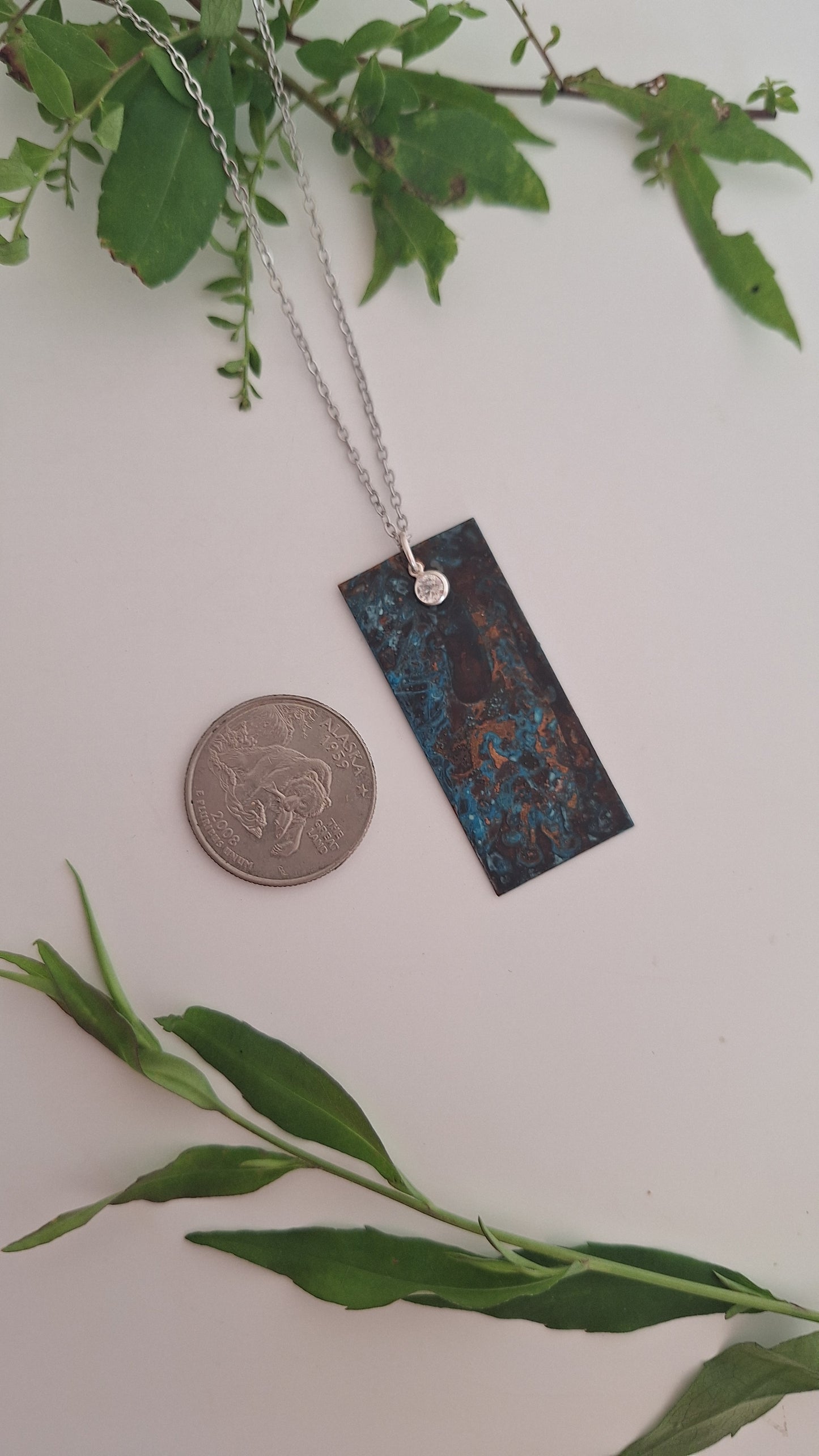 Patinaed Copper Necklace