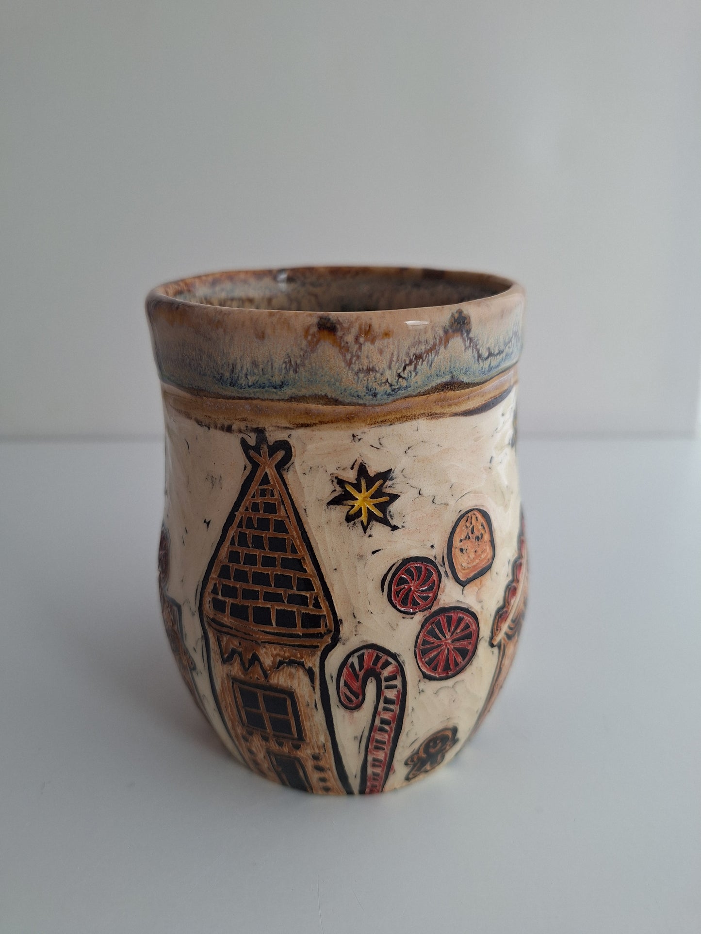 Hand-carved Gingerbread House Mug