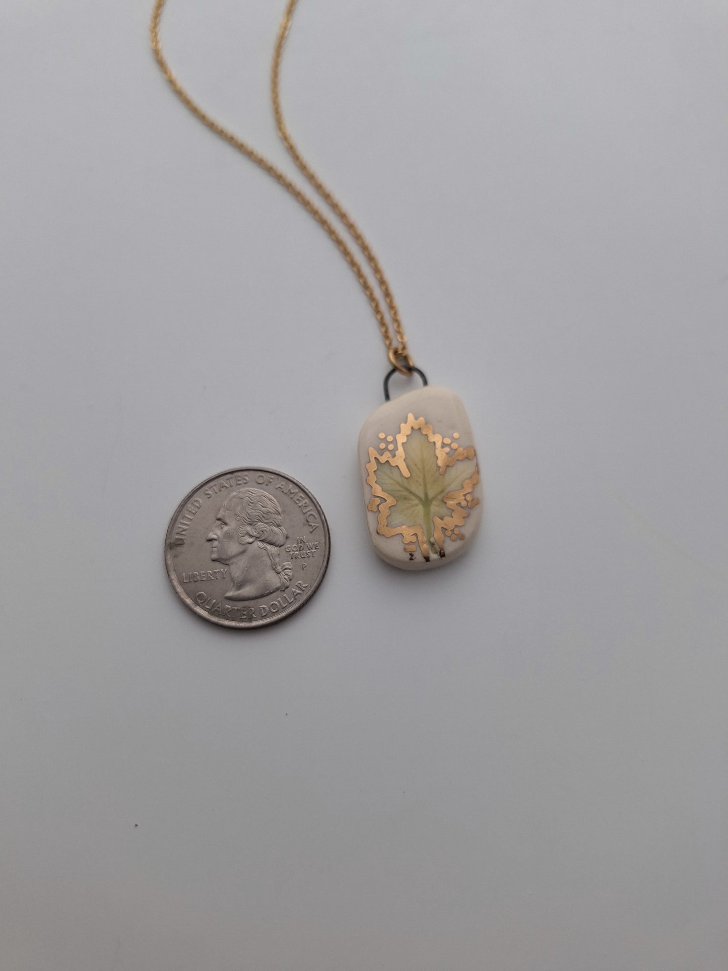 Wild Berry Leaf Ceramic Necklace