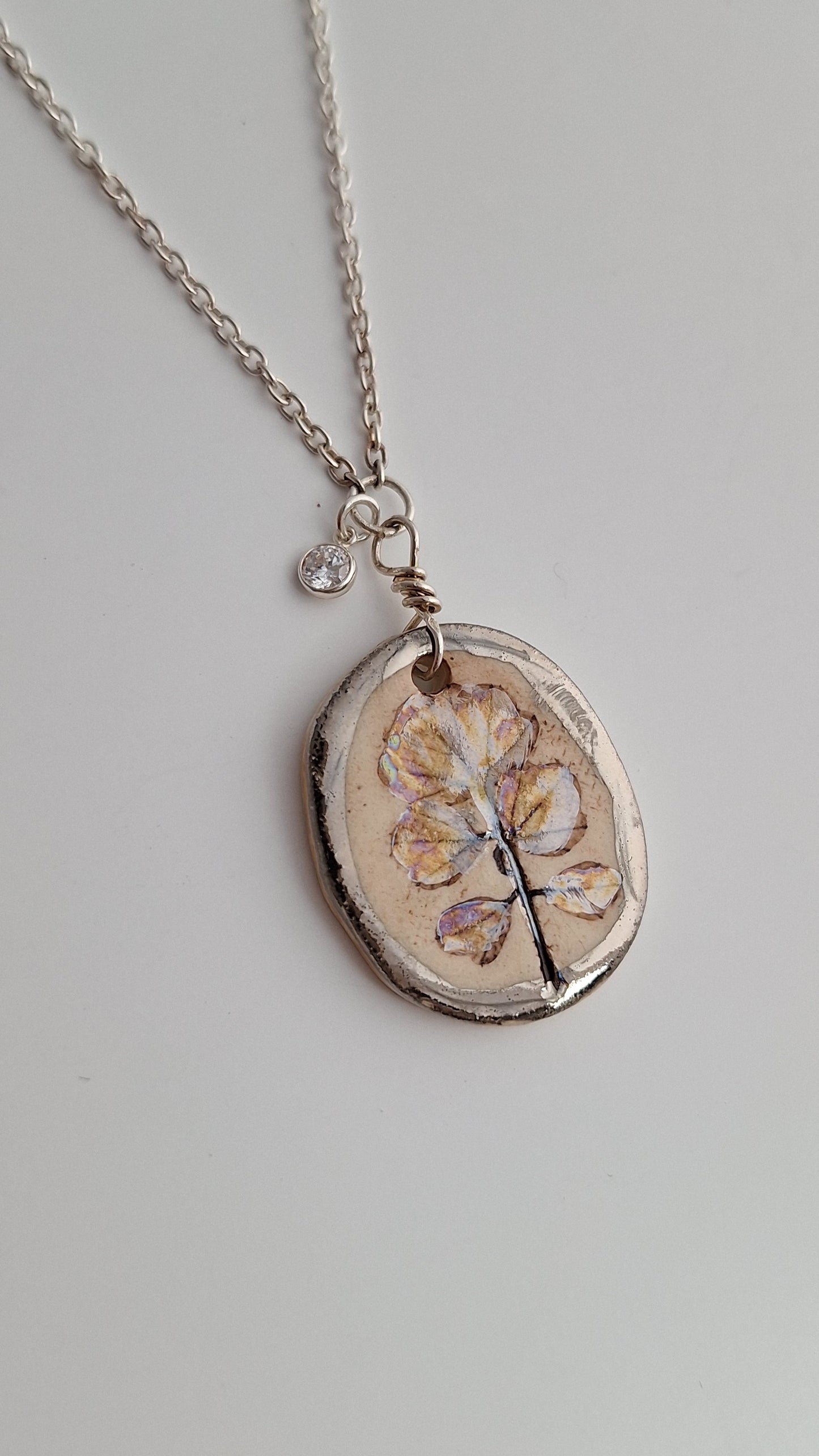 Bittercress Necklace - Ceramic - Silver