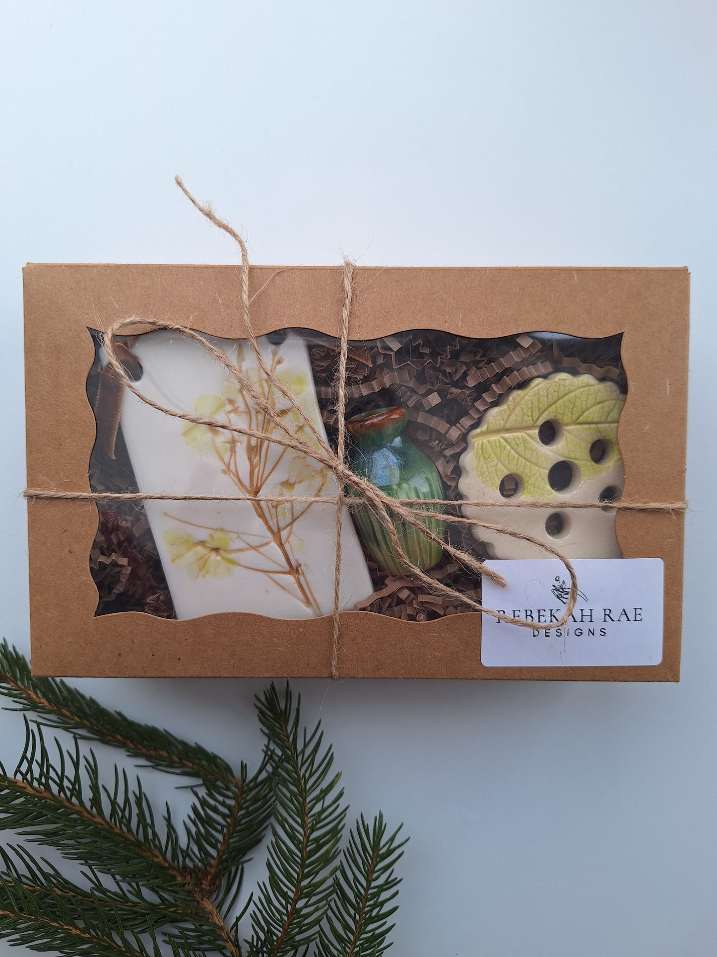 Boxed Gift Set - Ornament, Flower Frog, & Tiny vase