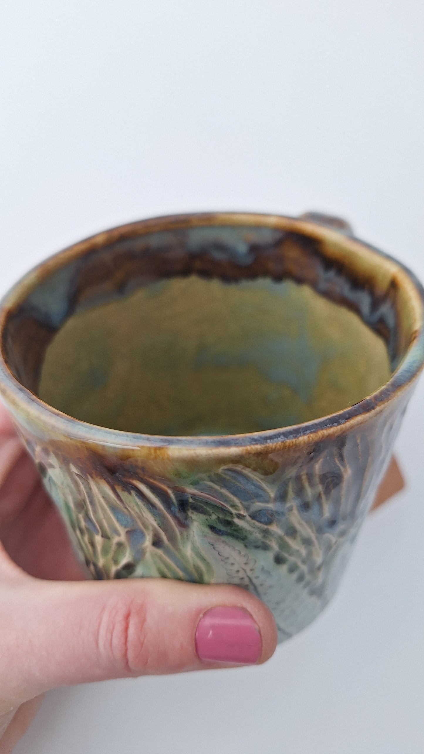 Hand-carved Fern Mug