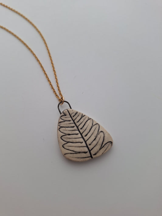 Braken Fern Ceramic Necklace