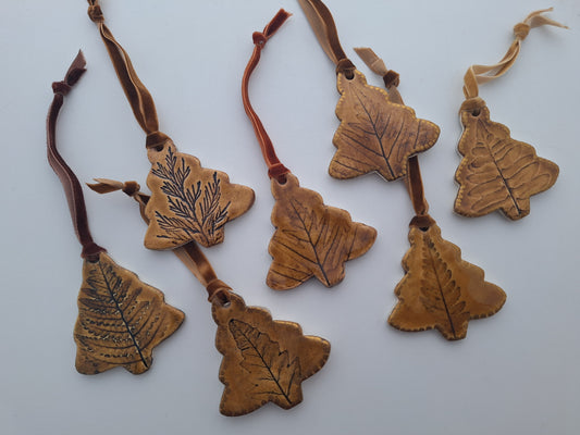 Fern Tree Ornaments - Amber