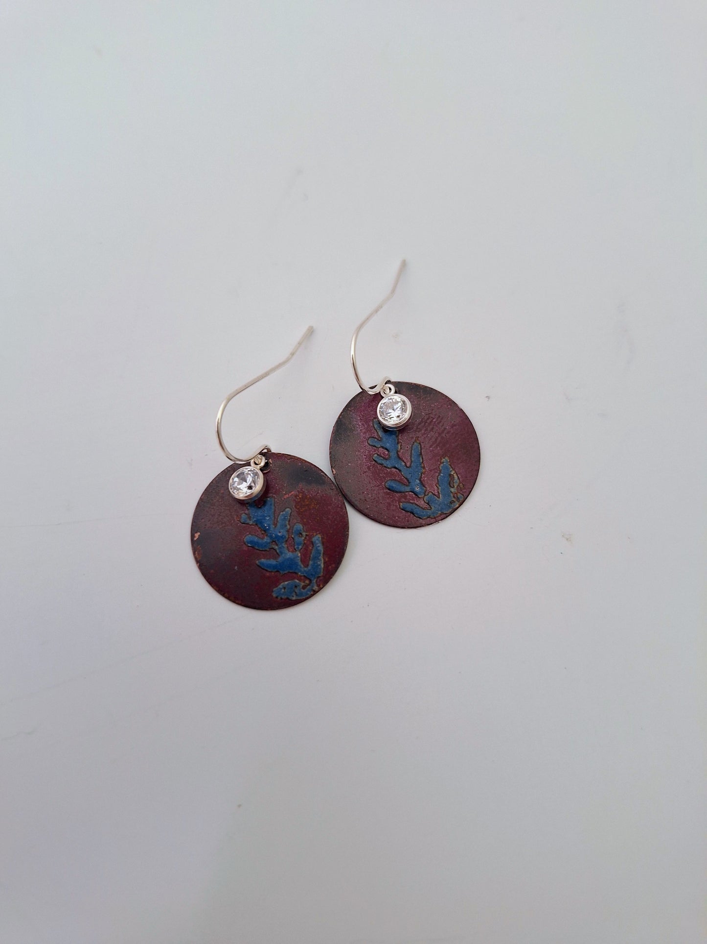 Blue Leaf Earrings