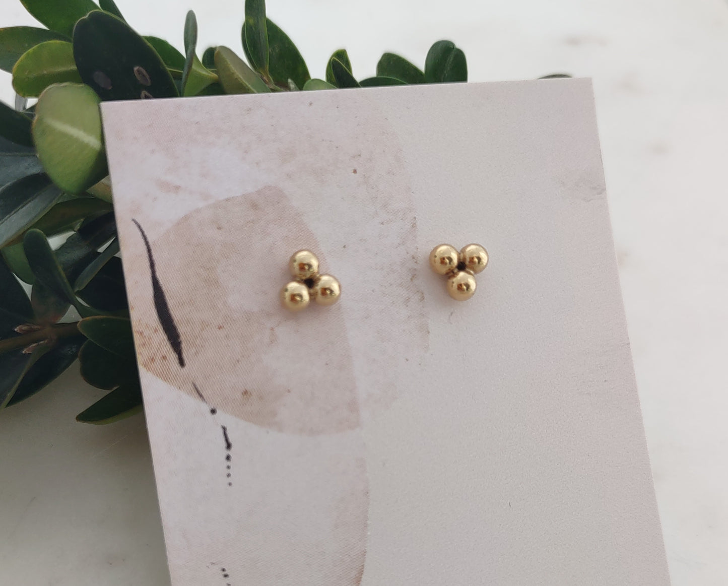 Gold Flower Seed Earrings