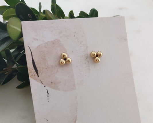 Gold Flower Seed Earrings