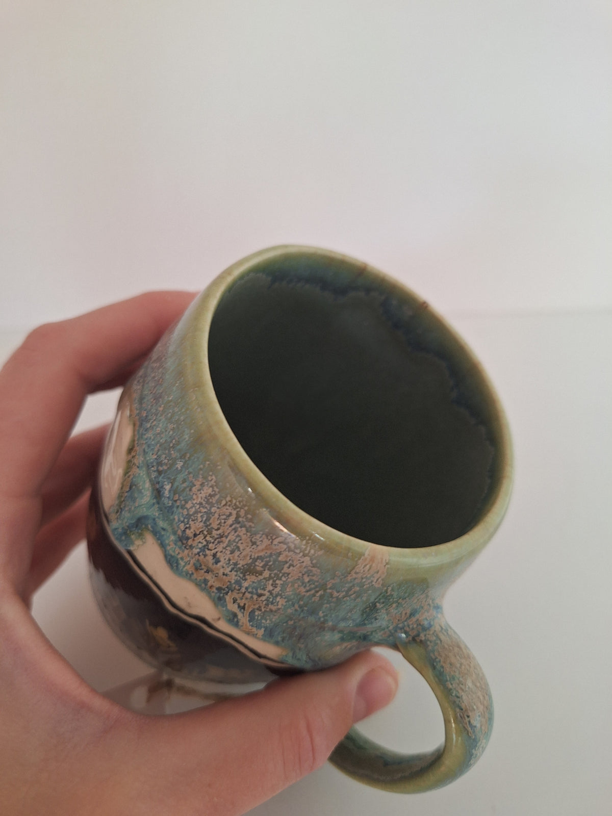 Endless Mountain Mug - Hand Carved Botanical Stoneware - Sgraffito