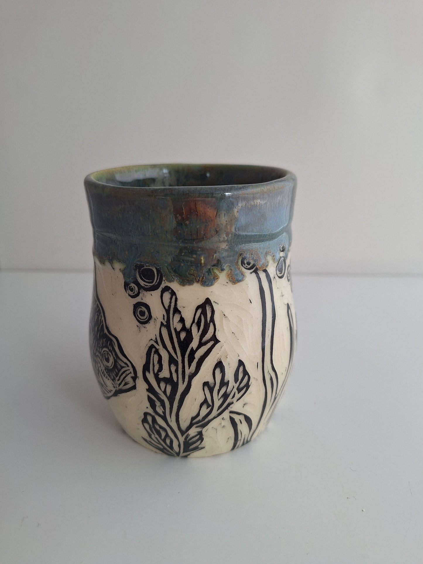 Hand-carved Fish Mug