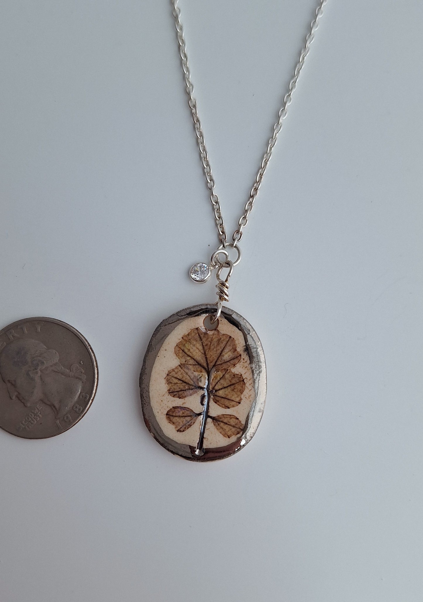 Bittercress Necklace - Ceramic - Silver