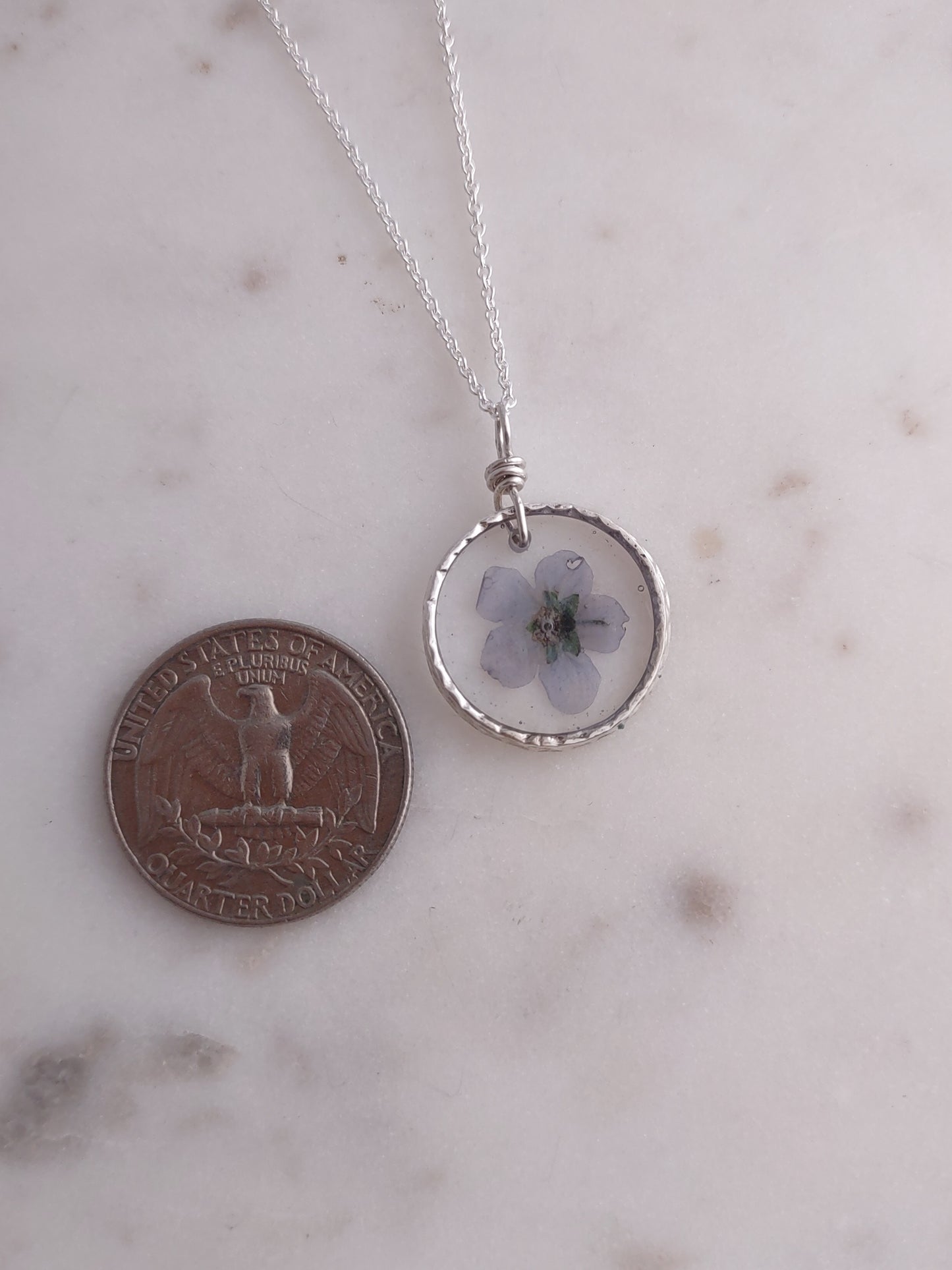 Forget-me-not Necklace - Pressed Flower