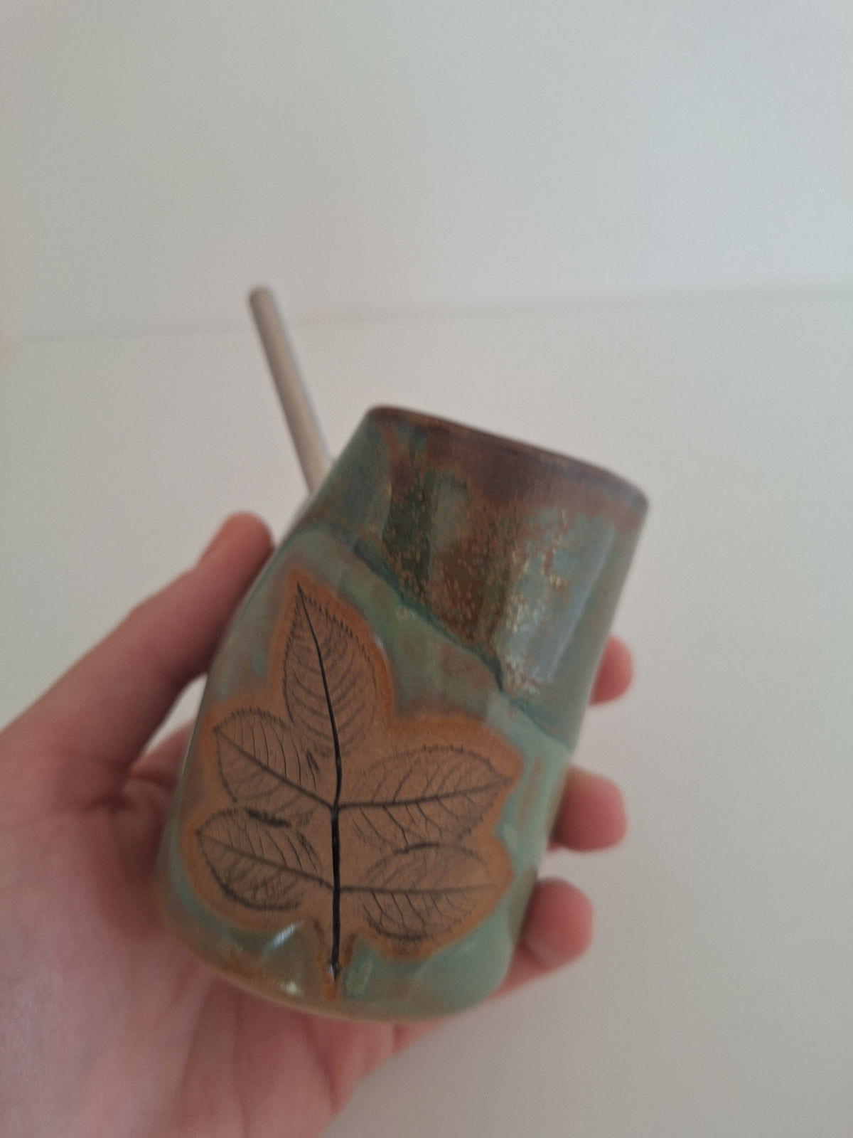 Cocktail Sipper - Botanical Imprint, multiflora rose - straw included