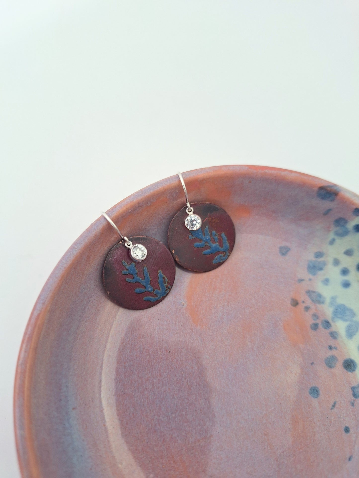 Blue Leaf Earrings