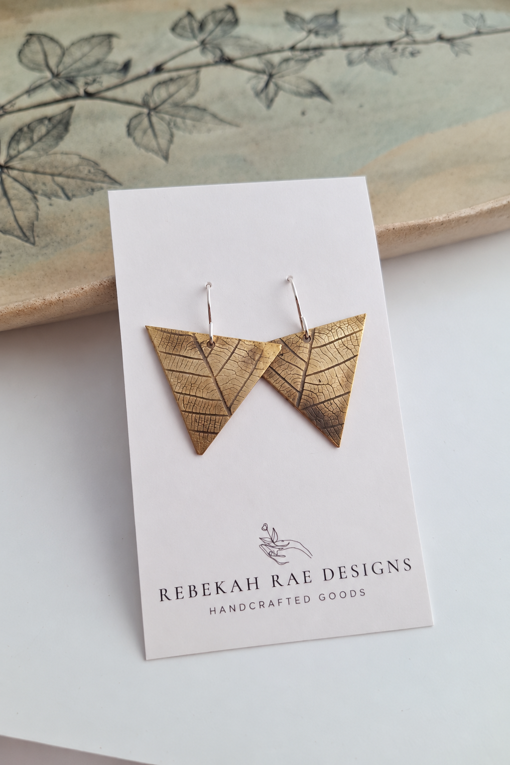 Pressed Leaf Earrings - Botanical Imprint
