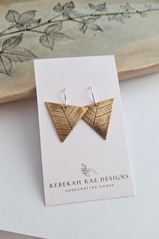 Pressed Leaf Earrings - Botanical Imprint