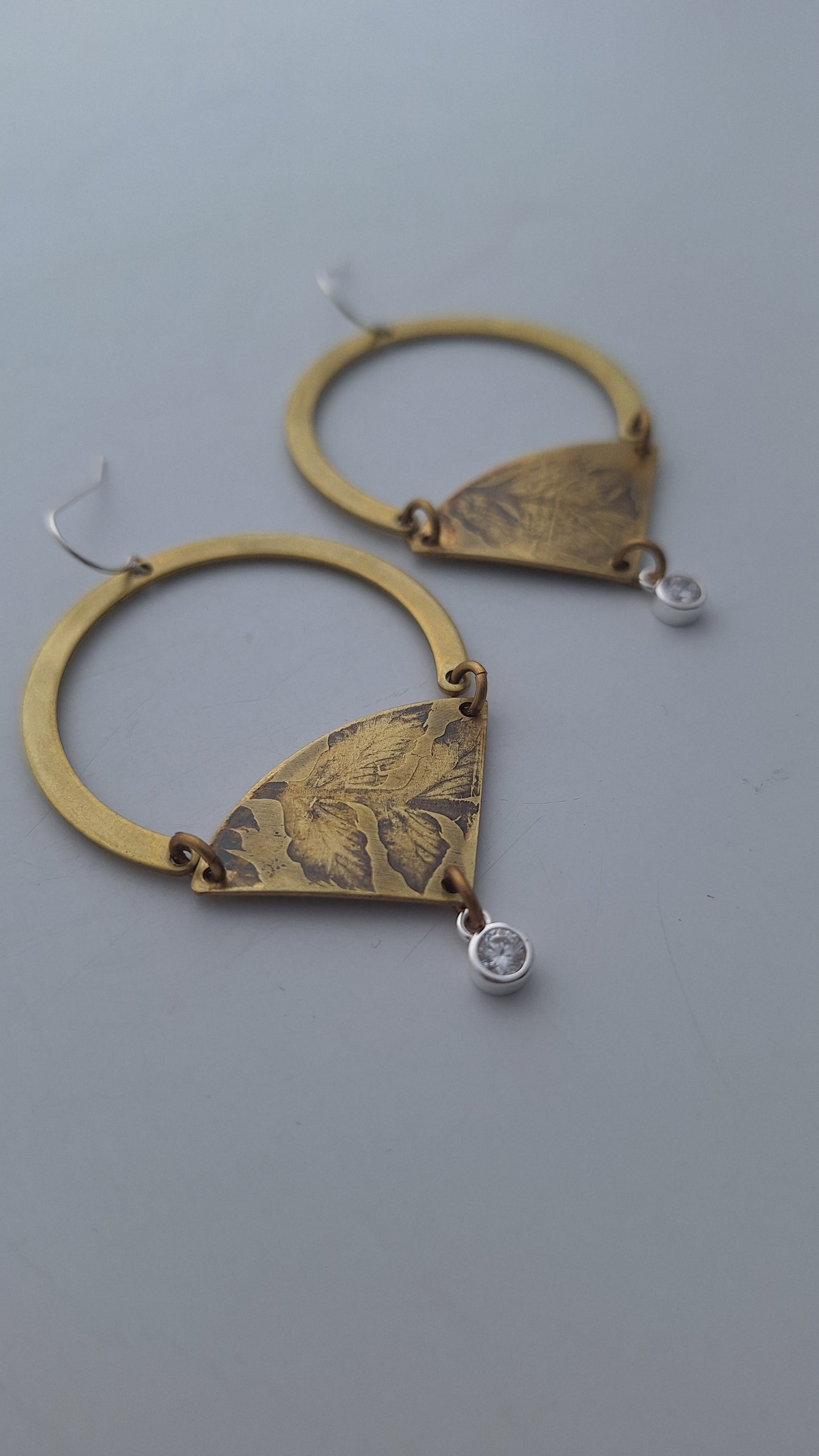 Pressed Wild Fern Brass Earrings — Botanical Imprint (One of a Kind)
