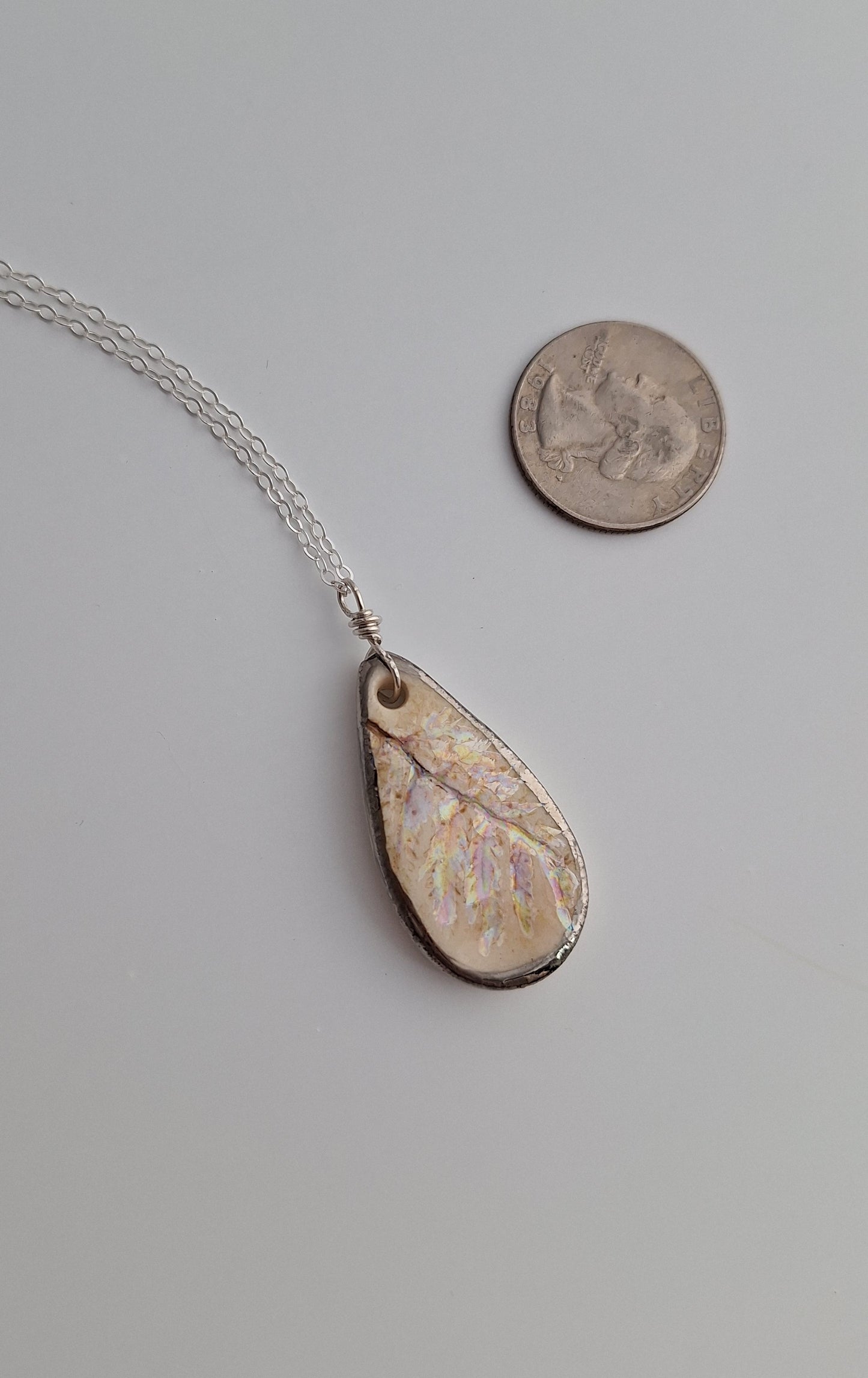 Tiny Fern Necklace - Ceramic